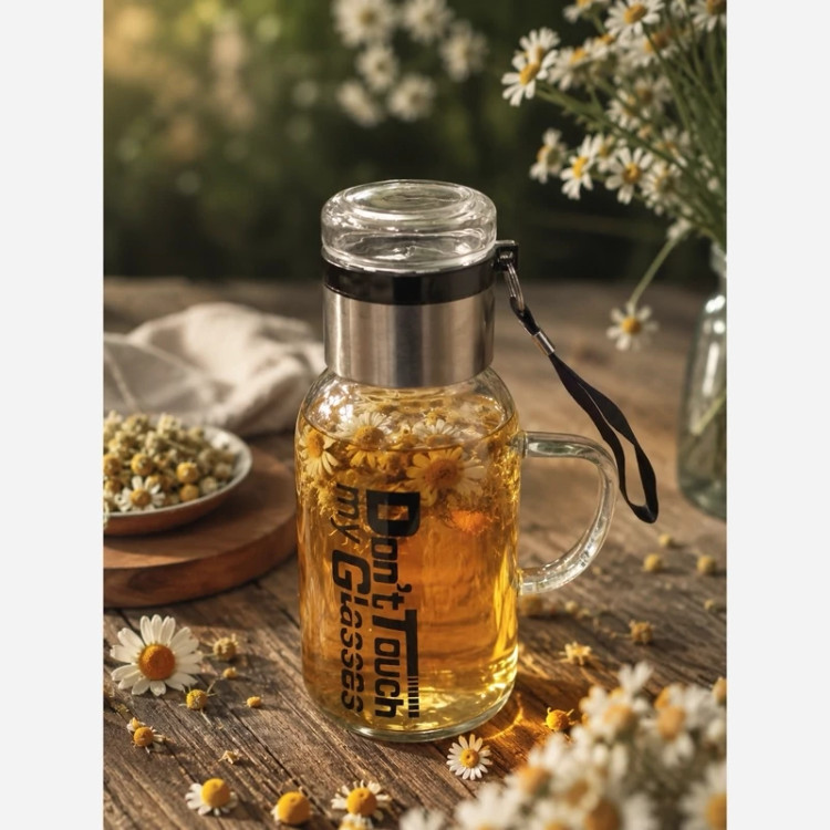 دمنوش ساز شیشه ای دسته دار فیلتر دار