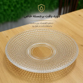 فنجان و نعلبکی شیشه ای بافت برجسته مناسب اسپرسو، قهوه و چای (کادویی و شیک )