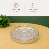 سرویس 6 عددی نیم لیوان و نعلبکی شیشه ای شیار دار بیمیکس مناسب چای قهوه و دمنوش