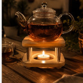 وارمر قوری مربع چوب فلز