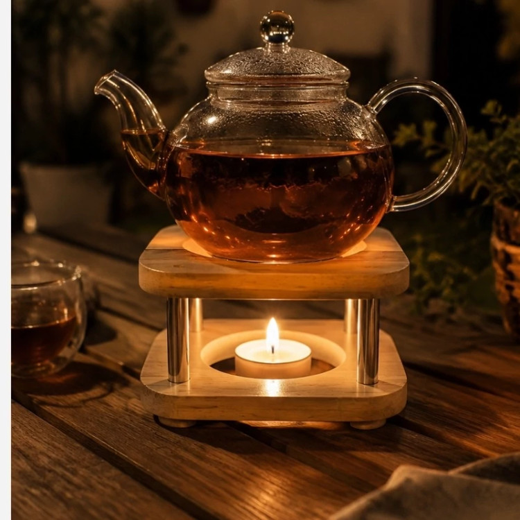 وارمر قوری مربع چوب فلز