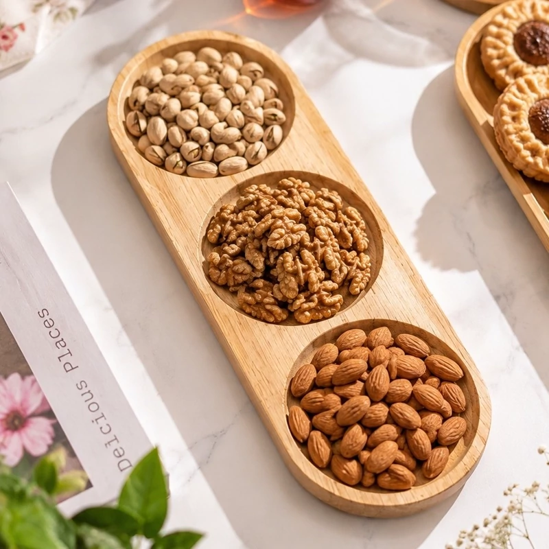 اردو خوری سه خانه گرد با جنس چوب رابر ضد آب