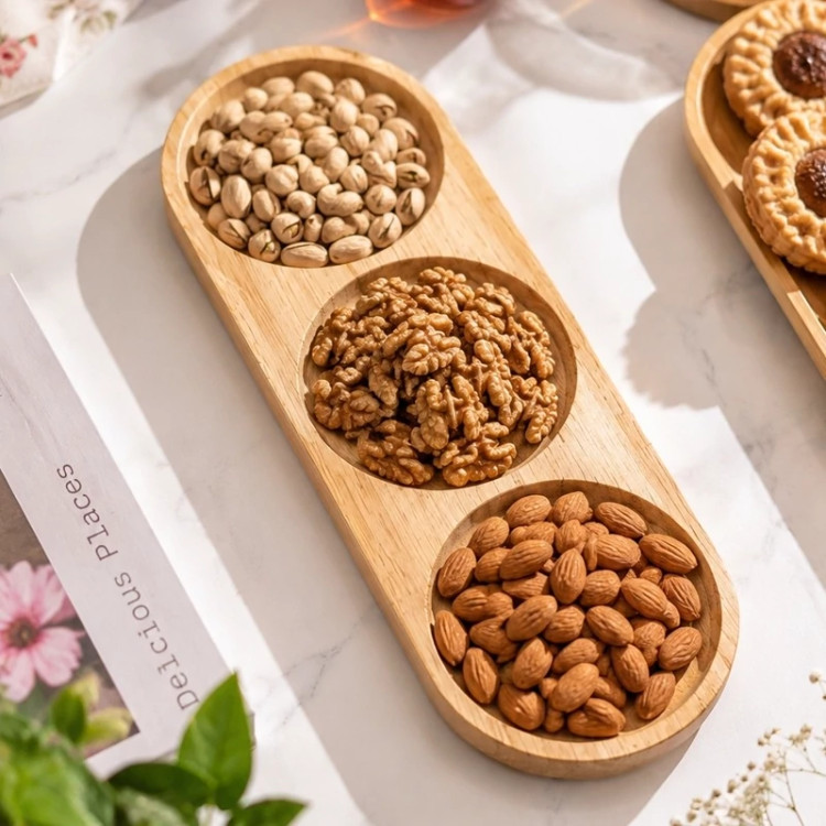 اردو خوری سه خانه گرد با جنس چوب رابر ضد آب