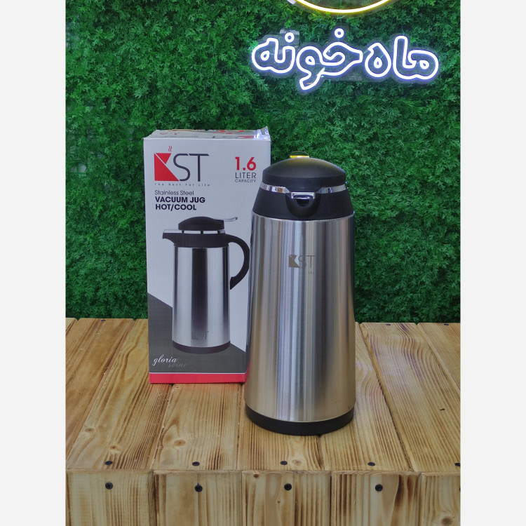 فلاسک استیل رز داخل شیشه 1/6 لیتری