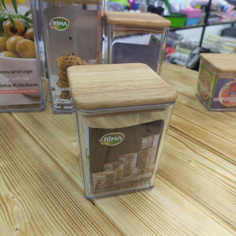 بانکه حبوبات اکرولیک درب چوبی ریما سایز 4