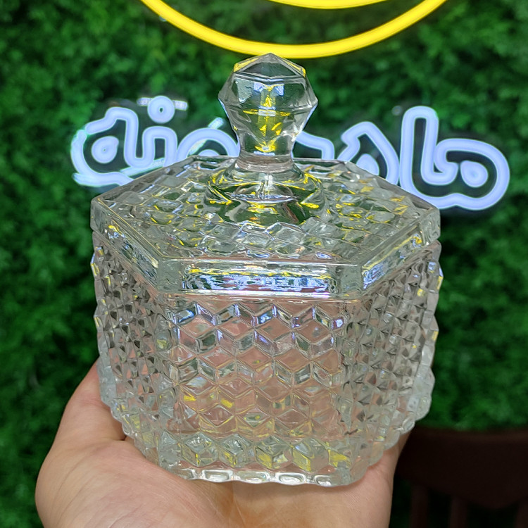 قندان شیشه ای شش ضلعی دیاموند