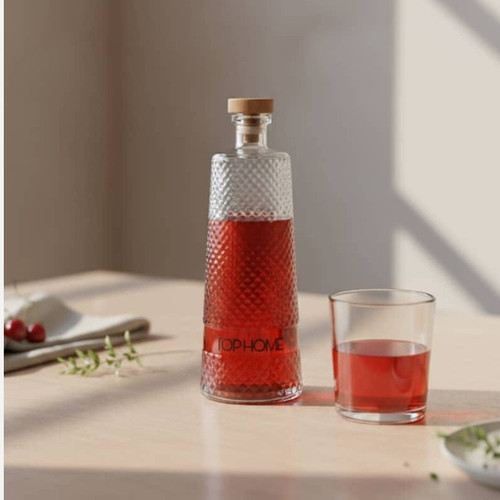 بطری آب شیشه ای درب چوبی بطری آب لاوین