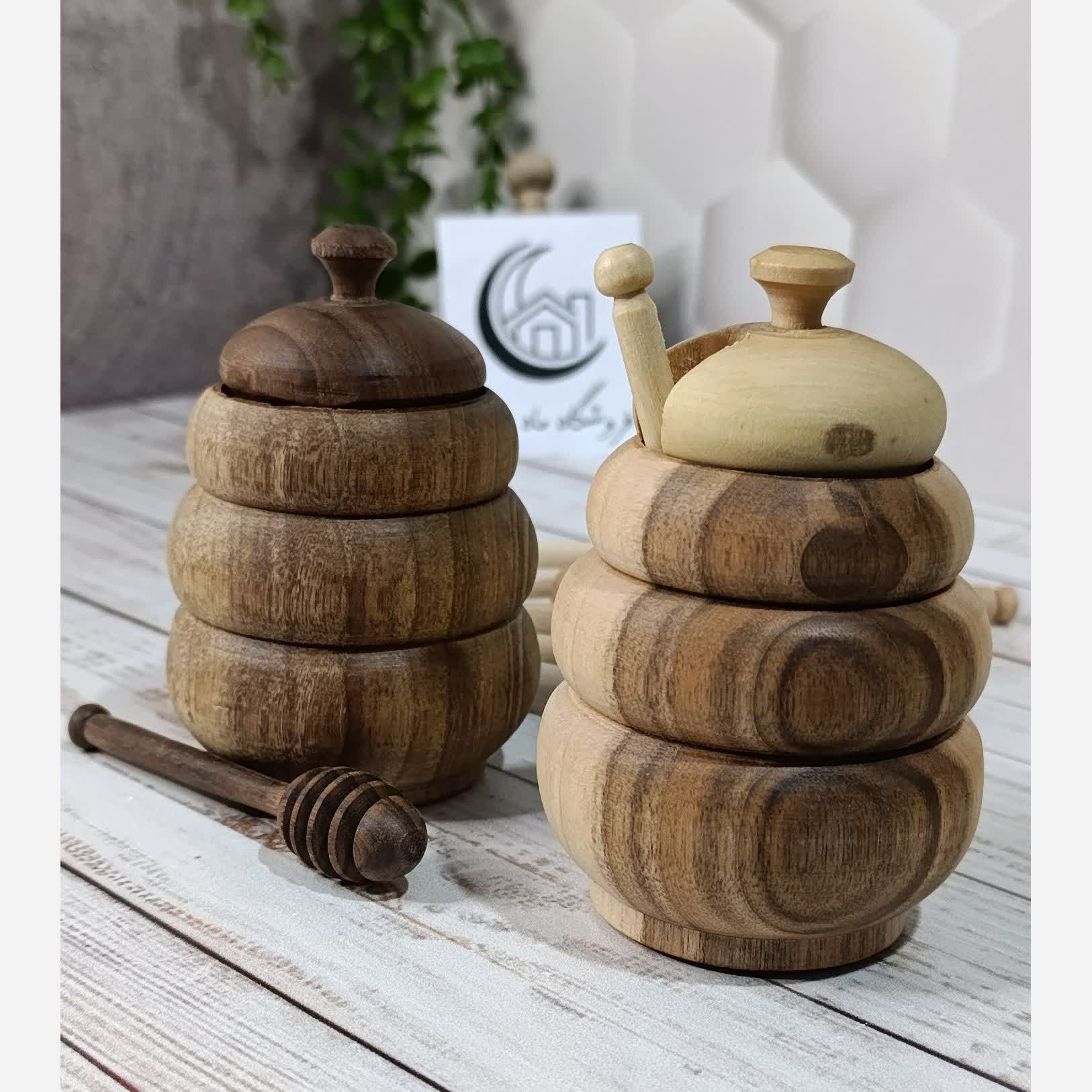 عسل خوری چوبی قاشق دار خراطی شده