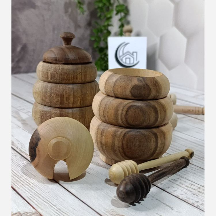 عسل خوری چوبی قاشق دار خراطی شده
