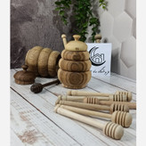 عسل خوری چوبی قاشق دار خراطی شده