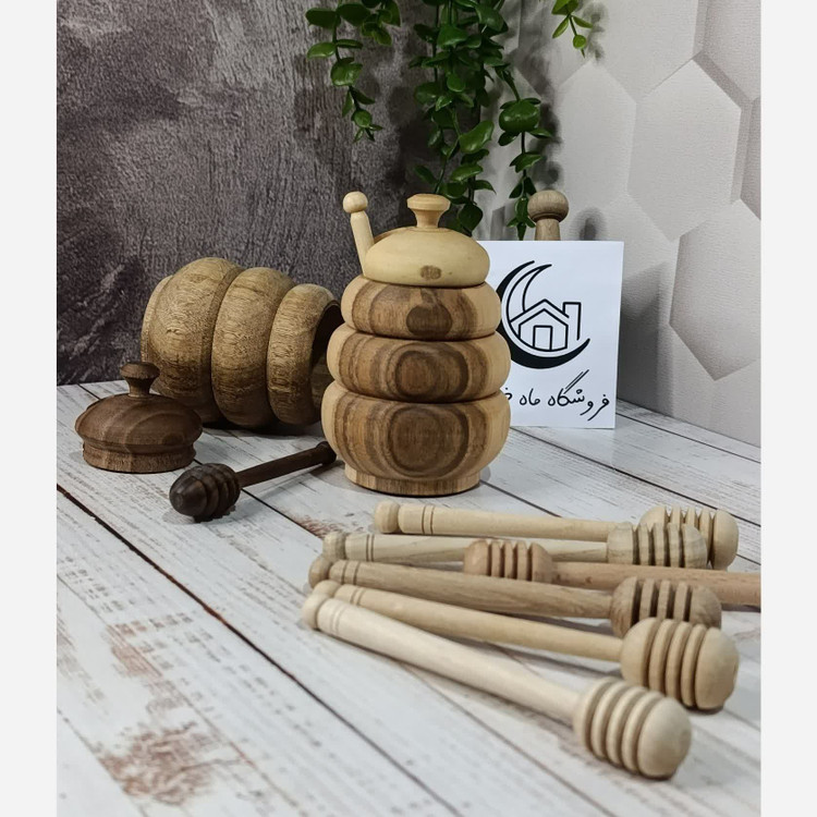 عسل خوری چوبی قاشق دار خراطی شده